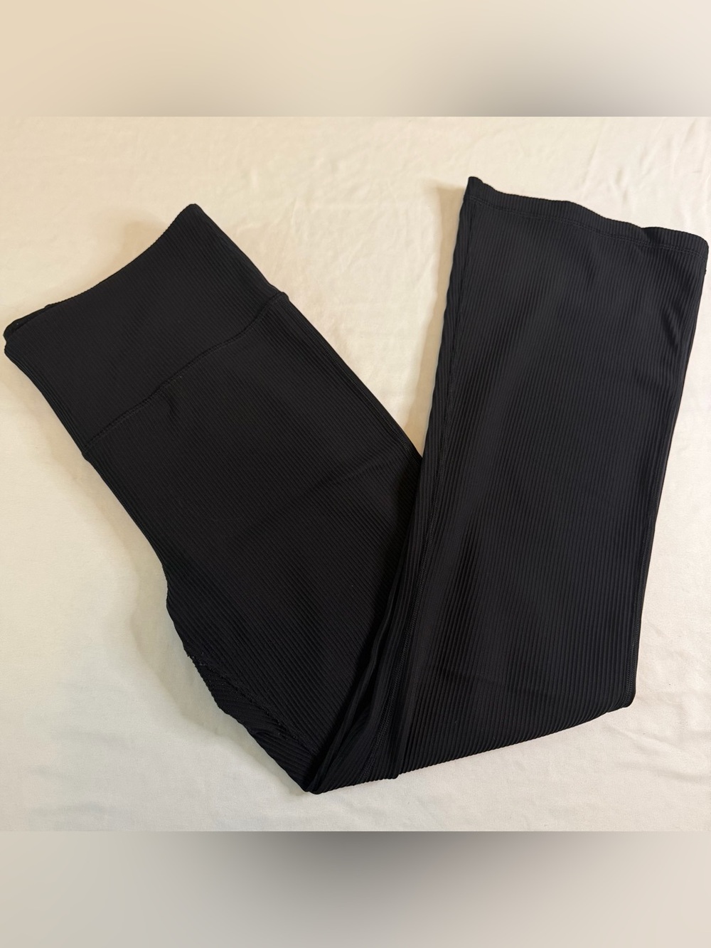Athleta Elation Rib Flare Leggings XL Tall Black High Rise Full Length Yoga